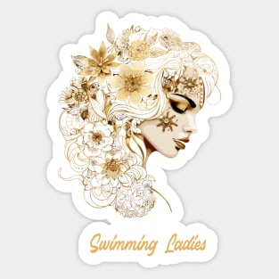 artistic swimming, synchronized swimming, golden dancers v7 Sticker